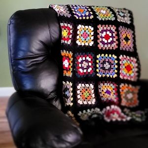 Granny square throw blanket